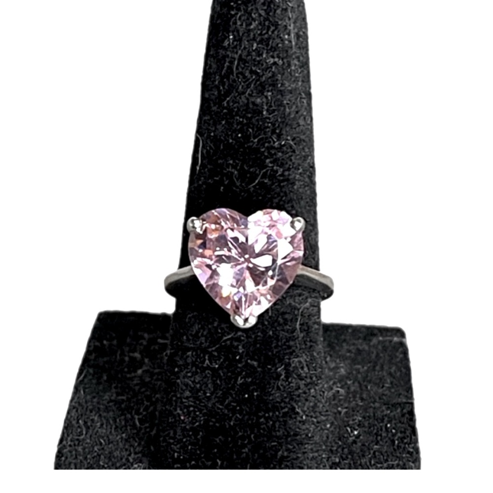 Heart-Shaped Pink Sterling silver Ring💓